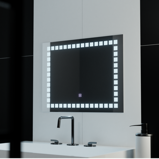Lustro prostokątne LED 80x60cm Grid Light Basic Touch