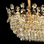 Żyrandol kryształowy WINDSOR Eleganza 8x E14, średnica 49 cm, błyszczące złoto, regulowana wysokość
