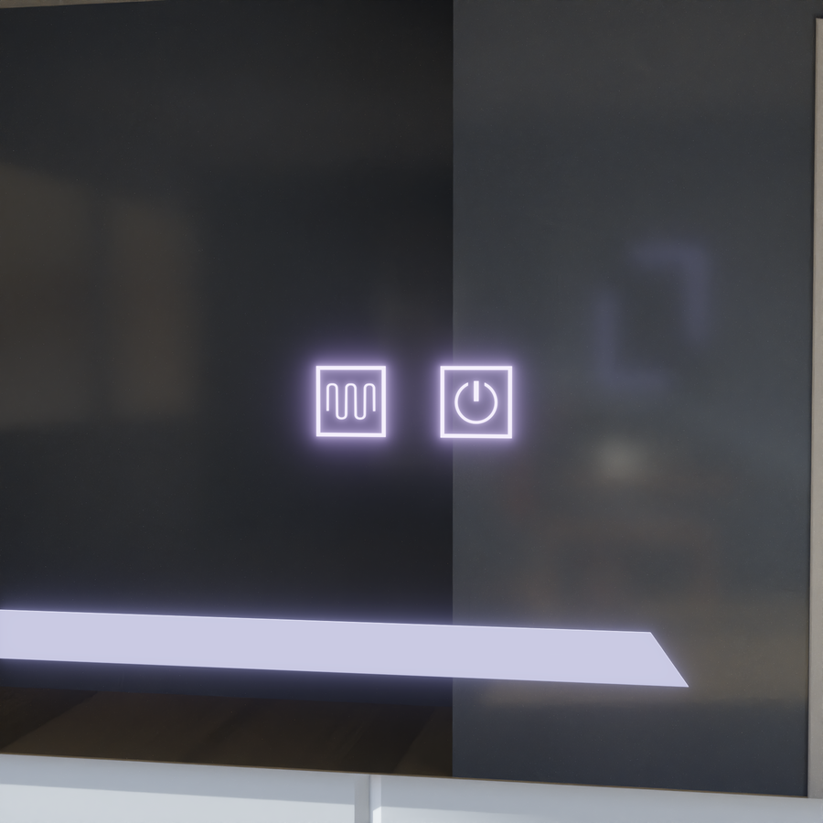 Prostokątne lustro LED, 50x70cm, ECLISSA Touch, system odmgławiania, możliwość przyciemniania