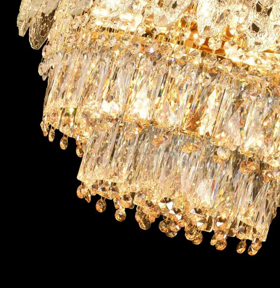 Żyrandol kryształowy WINDSOR Eleganza 8x E14, średnica 49 cm, błyszczące złoto, regulowana wysokość