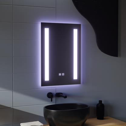 Lustro prostokątne LED, 50x70cm, C206S/50X70 Touch, system odmgławiania, możliwość ściemniania