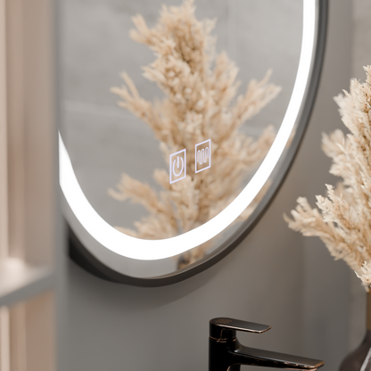 Impora Touch LED Mirror Defog System 50x80 cm Rama szczotkowana czarna