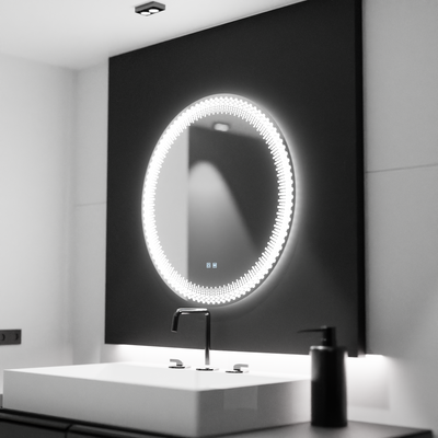 Okrągłe lustro LED 70 cm, Stellaire Touch, system przeciwmgielny, ściemnialne 