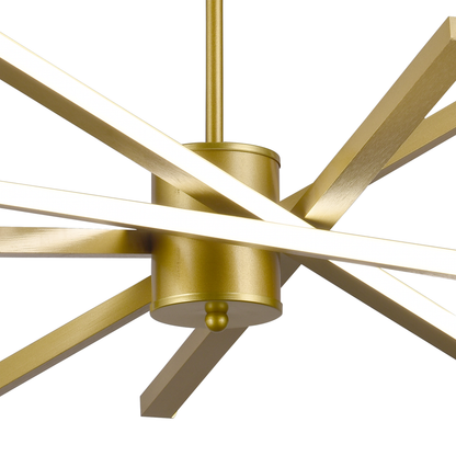 Żyrandol LED z pilotem LT176/5GD, 69W, 5 elementów, światło zimne/ciepłe/neutralne 3000K/4000K/6000K, możliwość przyciemniania, złoty, regulowana wysokość, metal i akryl