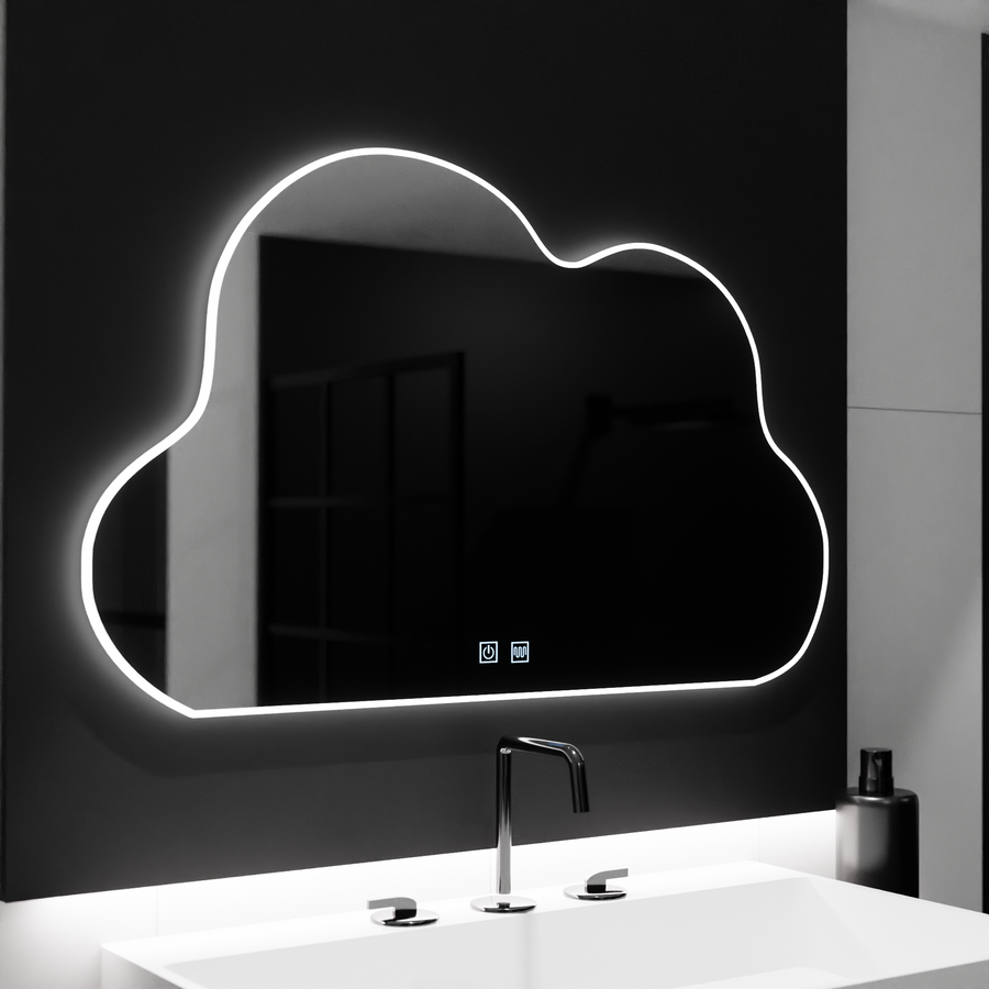 Lustro chmurowe LED 60x40cm, Nuvola Touch, system przeciwmgielny, ściemnialne 