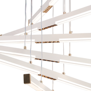 Podwieszany żyrandol LED akrylowy LT183/6WH, 81W, światło 3000/4000/6000K, biały, regulowana wysokość