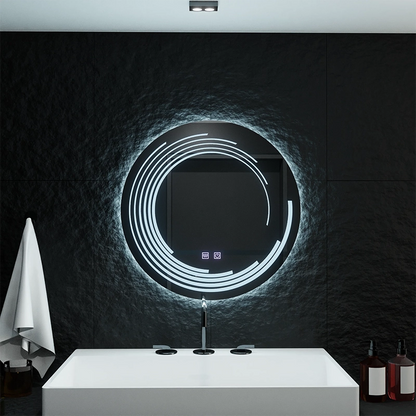 Okrągłe lustro LED 70 cm Lira Verità Touch ściemnialny system odmgławiacza