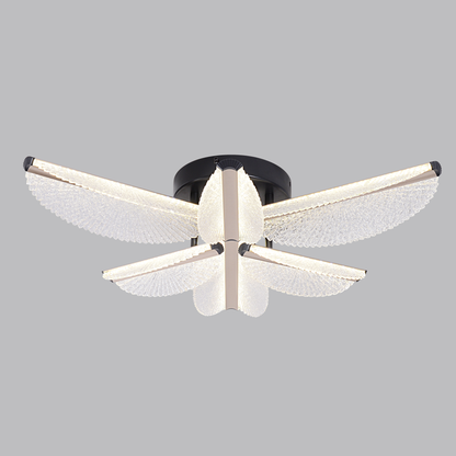 Żyrandol LED z pilotem TULLIO 68W, 6 płatków, światło zimne/ciepłe/neutralne, możliwość przyciemniania, czarny