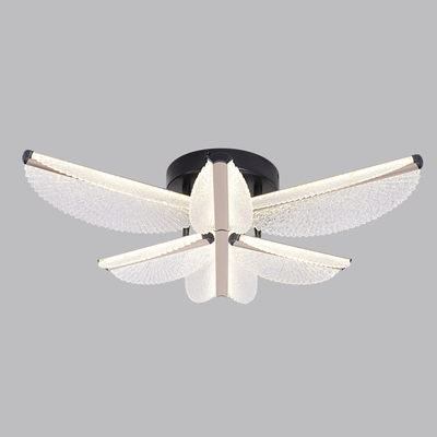 Żyrandol LED z pilotem TULLIO 68W, 6 płatków, światło zimne/ciepłe/neutralne, możliwość przyciemniania, czarny