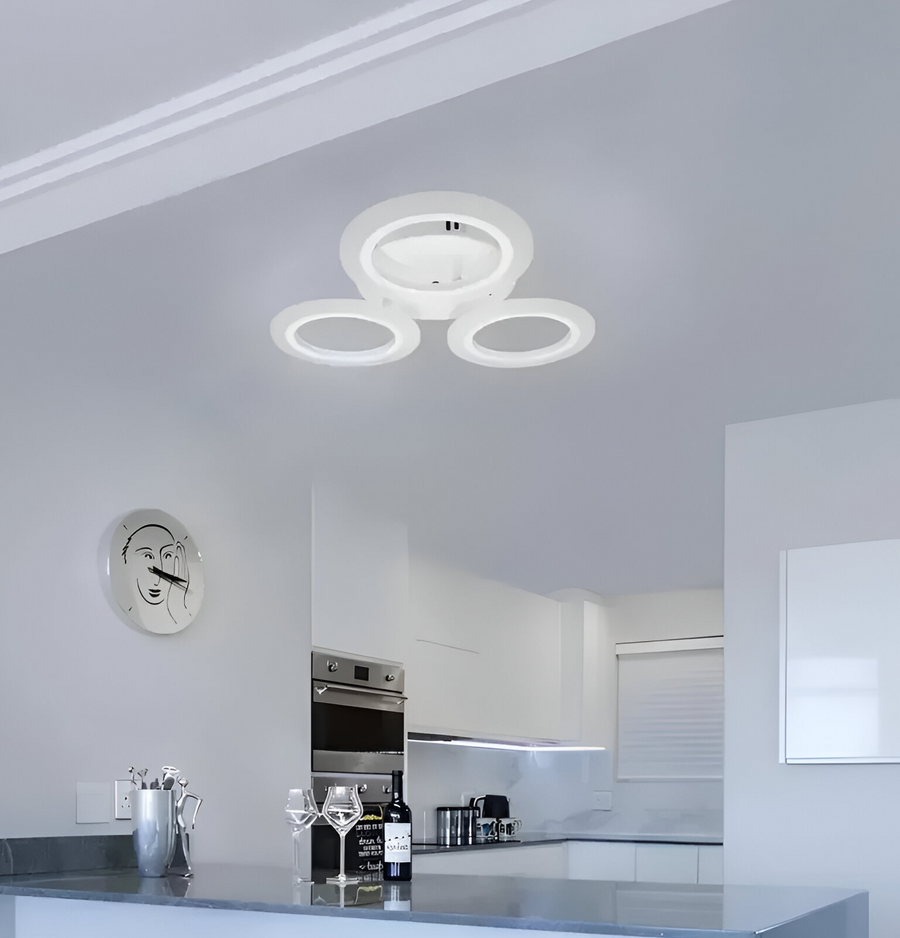 Żyrandol LED MARA 24W, 3 okręgi, światło neutralne, biały