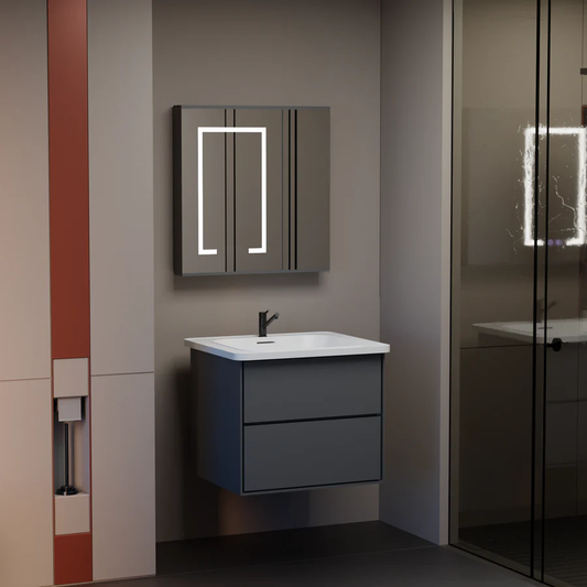 Zestaw mebli łazienkowych SANTORINI, 60x50 cm, 2 sztuki, kolor szary i biały