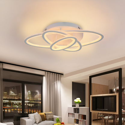 Żyrandol LED z pilotem TIANA 83W, 3 elipsy, światło zimne/ciepłe/neutralne, możliwość przyciemniania, biały