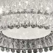 Żyrandol LED LLC130/1CH, kryształ i metal, 31W, 1 okrąg, możliwość przyciemniania, regulowana wysokość, światło zimne/ciepłe/neutralne, luksusowe oświetlenie