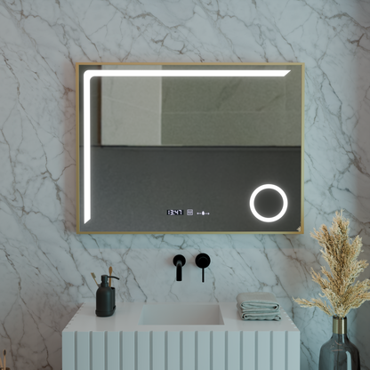 LED MURROR CENTOR MOTOLLLOW ROSALIA 80X60 CM Zimno światło/zimno/neutra Dimable System Zastępca termometr Marcello Funghhi Kolekcja