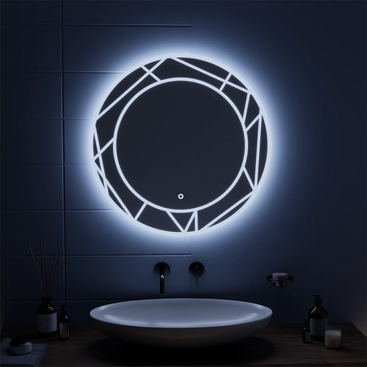 Lustro dotykowe LED ASTRIX, 70 cm, 6000 K, możliwość przyciemniania, system odmgławiania