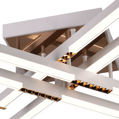 Żyrandol LED z pilotem LT178/4WH, 54W, 4 elementy, światło zimne/ciepłe/neutralne, możliwość przyciemniania, biały