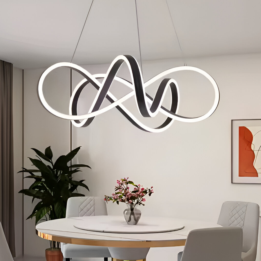 Żyrandol wiszący INFINITY Halo LED z pilotem, 138 W, regulowana wysokość, zimne/ciepłe/neutralne światło, ściemnialny, czarny