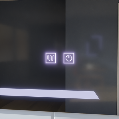 Prostokątne lustro LED, 80x60cm, ECLISSA Touch, system odmgławiania, możliwość przyciemniania