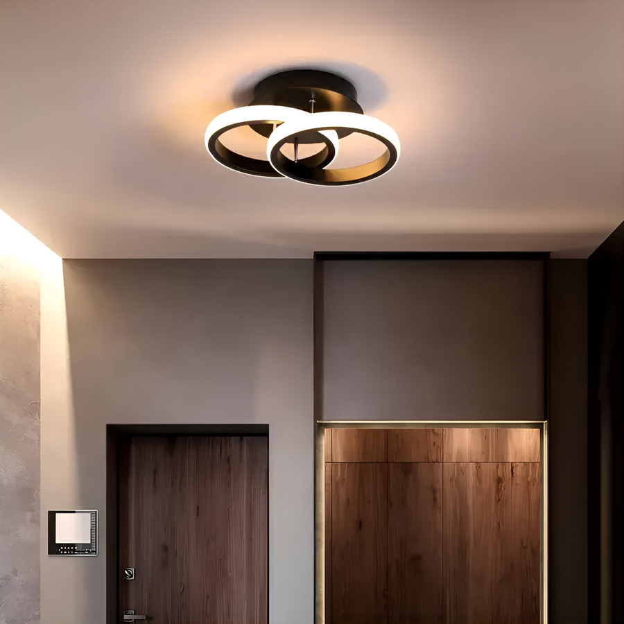 Żyrandol LED VERTEX CIRCULA 22W, 2 koła, metalowe ramki, światło zimne/ciepłe/neutralne, czarny