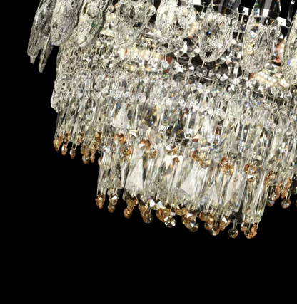 Żyrandol kryształowy WINDSOR Eleganza 8x E14, średnica 49 cm, błyszczące złoto, regulowana wysokość
