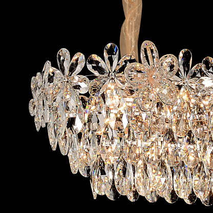 WINDSOR Regalis kryształowy żyrandol 10x E27, średnica 85 cm, błyszczące złoto, regulowana wysokość 