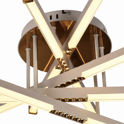 Żyrandol LED z pilotem LT182/5WH, 69W, 5 elementów, światło zimne/ciepłe/neutralne, możliwość przyciemniania, biały