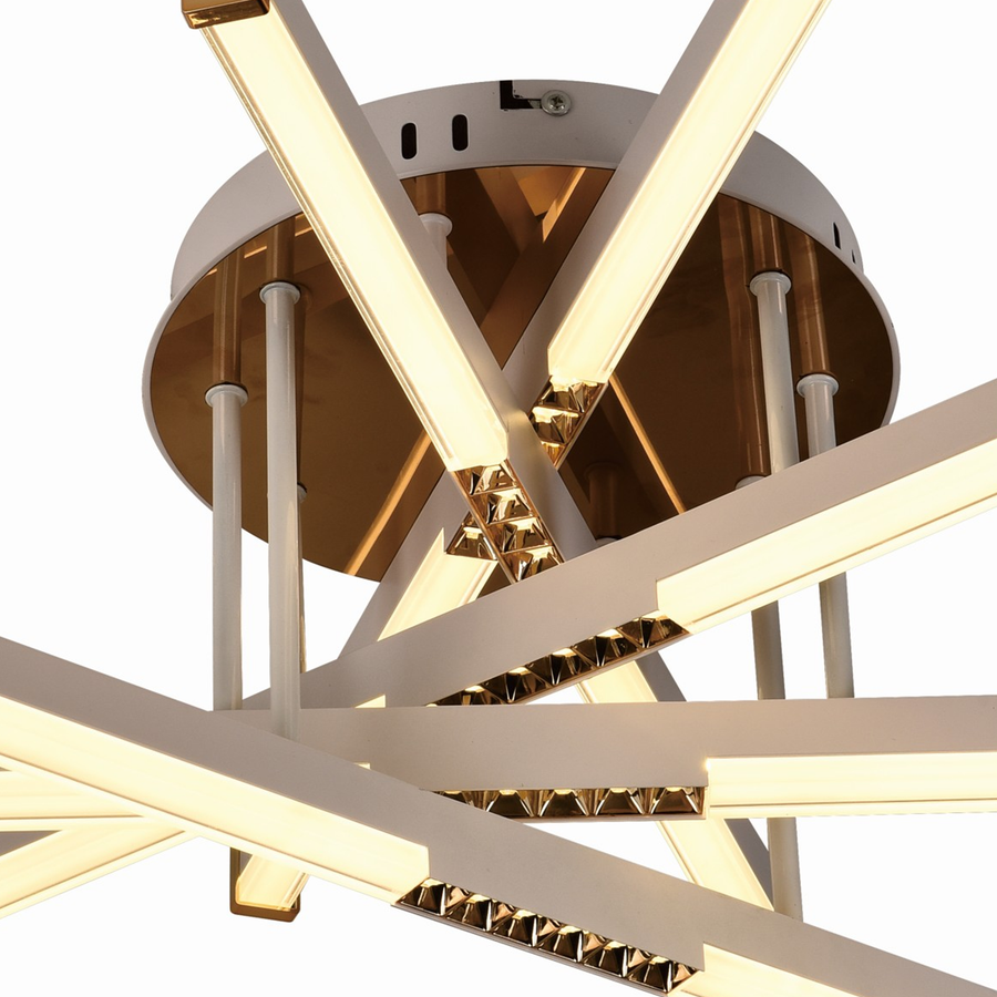 Żyrandol LED z pilotem LT182/5WH, 69W, 5 elementów, światło zimne/ciepłe/neutralne, możliwość przyciemniania, biały