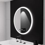 Okrągłe lustro LED, 70 cm, Elysee MotionGlow Marcello, system przeciwmgielny, zegar i termometr, ściemnialne 