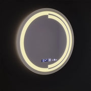 Okrągłe lustro LED 60 cm Czujnik ruchu Glow Consuel Marcello System przeciwmgielny Zegar i termometr Ściemnialny 