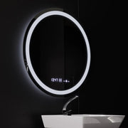 Okrągłe lusterko LED, 80 cm, Celeste Motionglow Marcello, system rozmrażania, zegar i termometr,