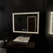 Prostokątne lustro LED 80x60cm Verite Imperial Silver Motion Glow Marcello Defog System Zegar i termometr Ściemnialny 