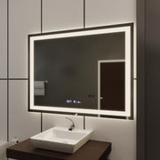Lustro LED prostokątne 120x80cm Vérité MotionGlow Marcello, system przeciwmgielny, termometr i zegar, ściemnialne 