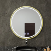 Okrągłe lustro LED, 70 cm, Glanz Touch, system przeciwmgielny, ściemnialne