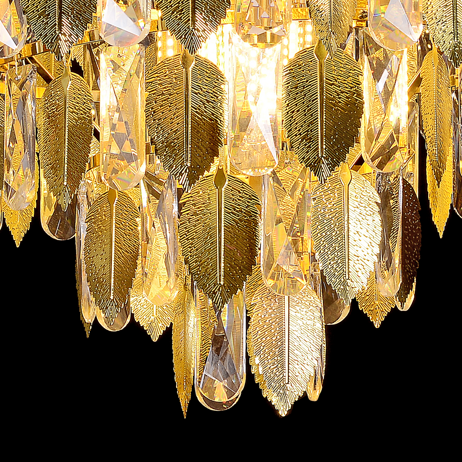 Żyrandol kryształowy WINDSOR Eleganza 8x E14, średnica 49 cm, błyszczące złoto, regulowana wysokość