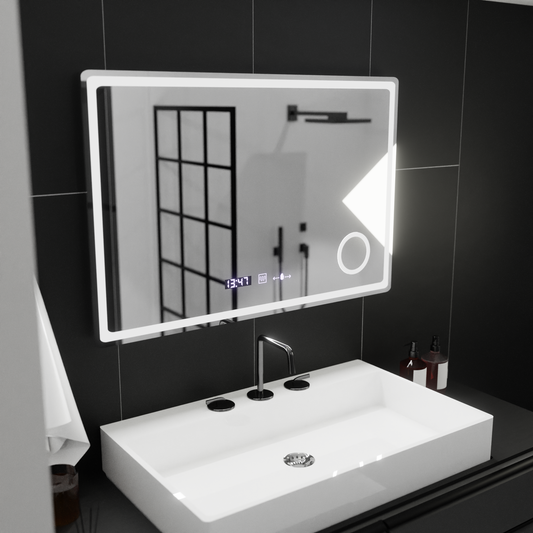 LUDA LED prostokątna 90x60cm Bellezza Riflesso Puro Motionglow Marcello DismanT -Clock System rozprzestrzeniania zegara