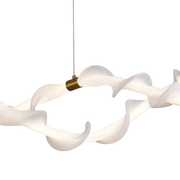 Podwieszany żyrandol akrylowy LED LT762/2GD, 36W, światło ciepłe/neutralne/zimne 3000/4000/6000K, złoty biały, regulowana wysokość