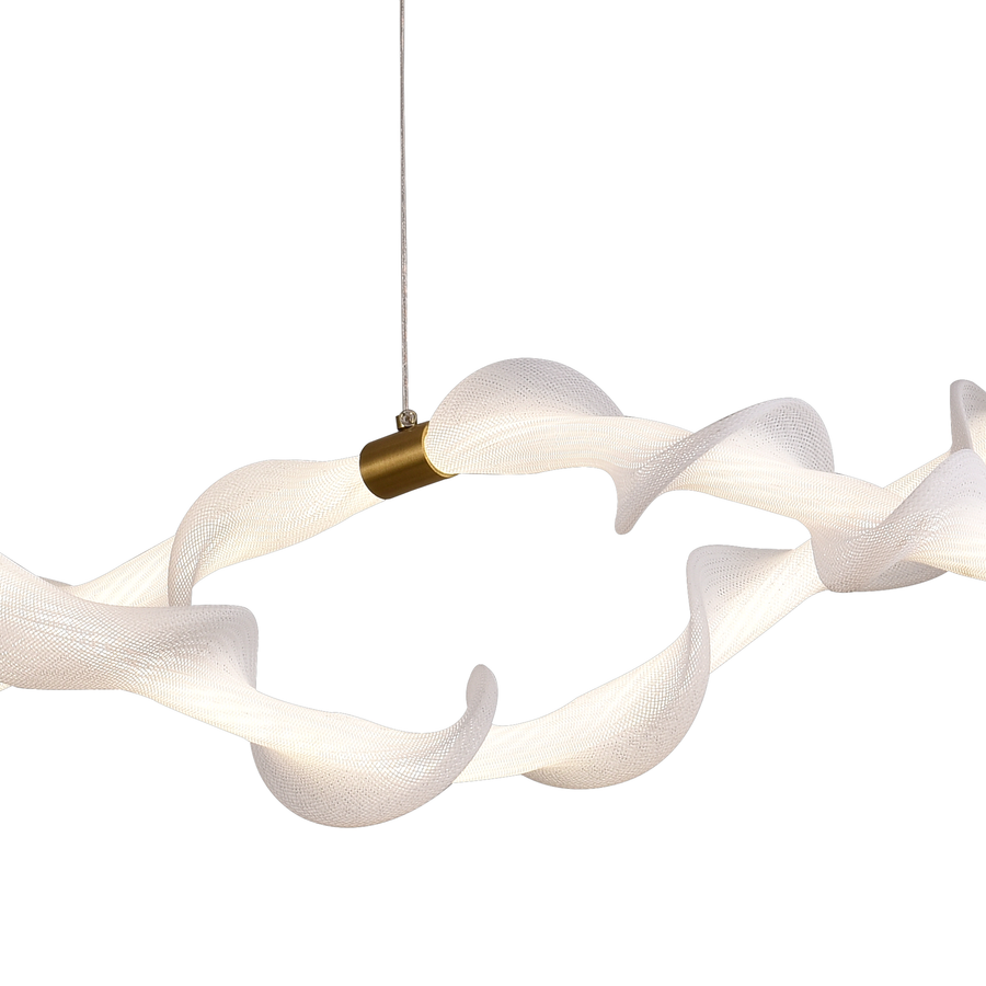 Podwieszany żyrandol akrylowy LED LT762/2GD, 36W, światło ciepłe/neutralne/zimne 3000/4000/6000K, złoty biały, regulowana wysokość