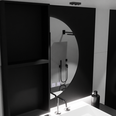 Lustro LED FELHOLD Crescent, 220x110cm, system dotykowy, światło zimne 6000K, możliwość przyciemniania