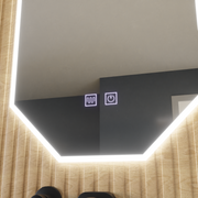 Lustro LED Polygon E43S/50X80, System oświetlenia i odmgławiania, 50X80cm