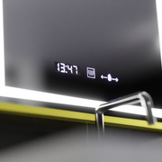 Prostokątne lustro LED 50x70cm Verite Royale Gold Motion Glow Marcello Defog System Zegar i termometr Ściemnialny 