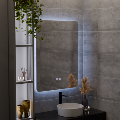 Lustro prostokątne LED ARTEA Touch, 60X80cm, system odmgławiania, możliwość przyciemniania, 6000K