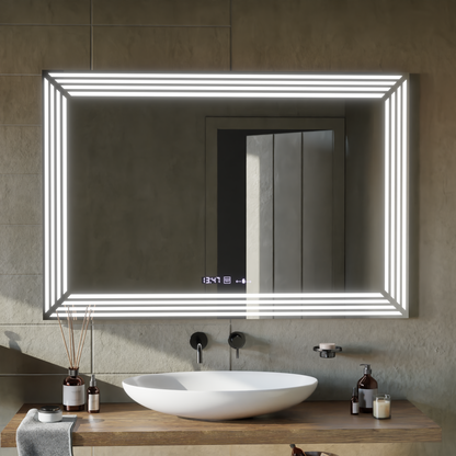 LUDA LED prostokątna 60x80cm Wnezia Motion Blowlow Marcellow Dimable zegar system rozprzestrzeniania