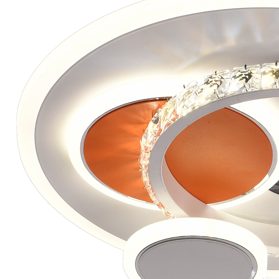 Helox Crystal LED żyrandol, 45W, 4 kół, zimno/gorące/neutralne światło, białe