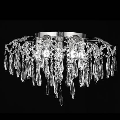 Żyrandol kryształowy Fiamma, 6x E14, średnica 45 cm, złoty