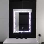 Prostokątne lustro LED, 60x80cm, rama dekoracyjna Basic Touch