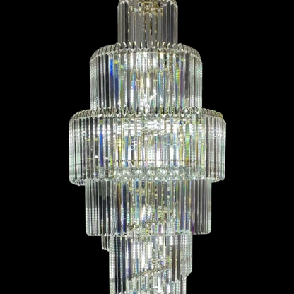 WINDSOR Altiora kryształowy żyrandol, średnica 60 cm, wysokość 1800 cm, błyszczące złoto, regulowana wysokość, elegancki design