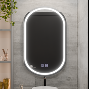 Lustro owalne LED 50x80, Velara Touch, system przeciwmgielny, ściemnialne