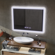 Prostokątne lustro LED 50x70cm Zampa Motion Blowlow Marcello System defracji zegara i delikatny termometr