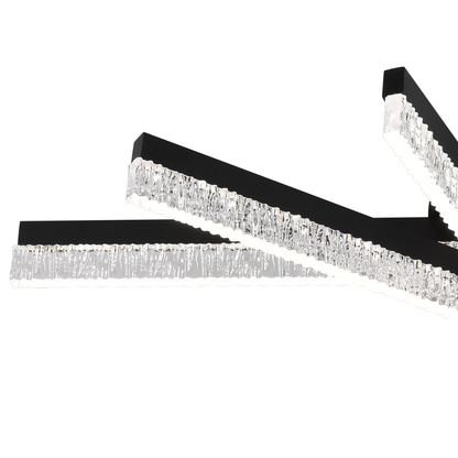 Żyrandol LED z pilotem LT179/5BK, 67W, 5 elementów, światło zimne/ciepłe/neutralne, możliwość przyciemniania, czarny