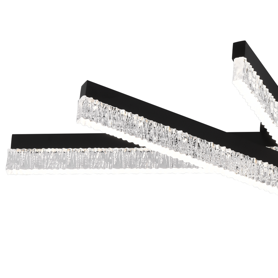 Żyrandol LED z pilotem LT179/5BK, 67W, 5 elementów, światło zimne/ciepłe/neutralne, możliwość przyciemniania, czarny